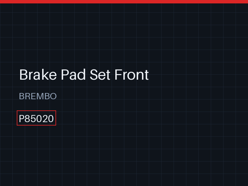 Brake Pad Set Front