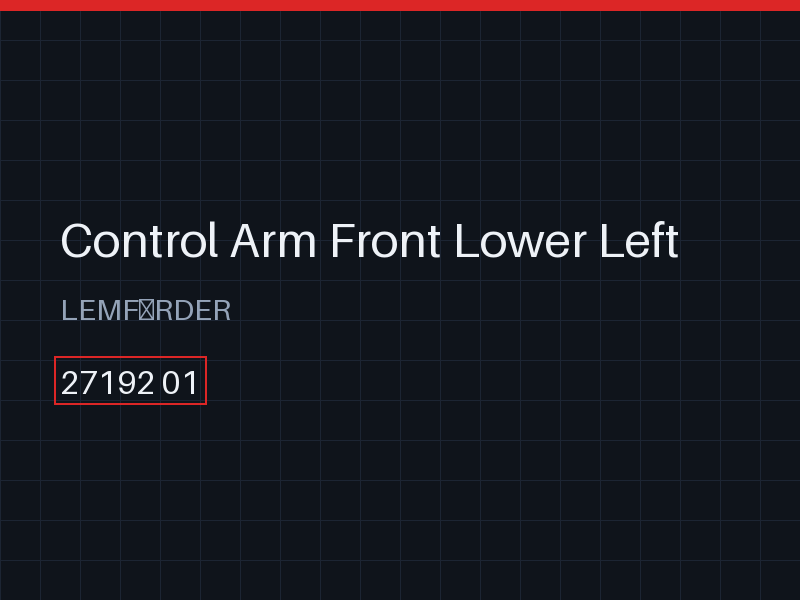 Control Arm Front Lower Left
